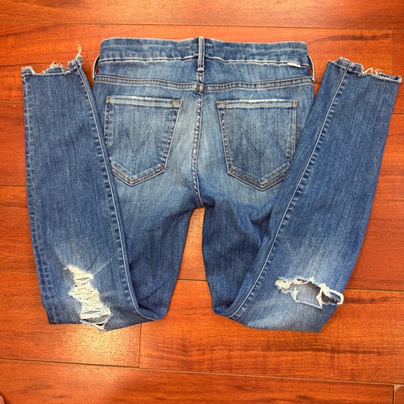 MOTHER Distressed Indigo Skinny Jeans - Picture 6 of 11